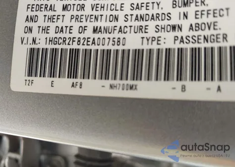 2014 Honda Accord Ex-L из США, поврежденный, VIN 1HGCR2F82EA007580